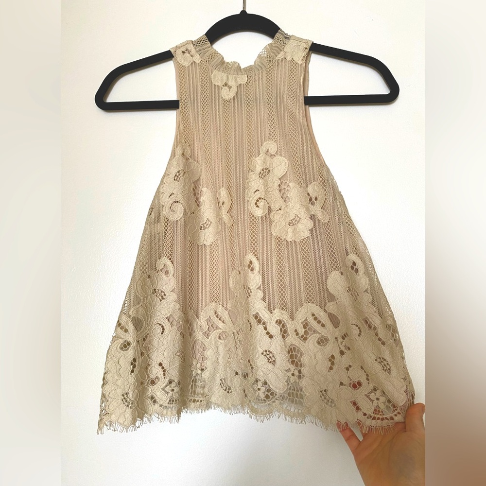 Kimchi Blue Ivory Lace Top, Small